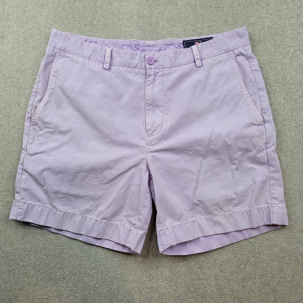 Vineyard Vines Breaker Short Mens 35 Purple Cotton Chino Preppy Casual Summer‎